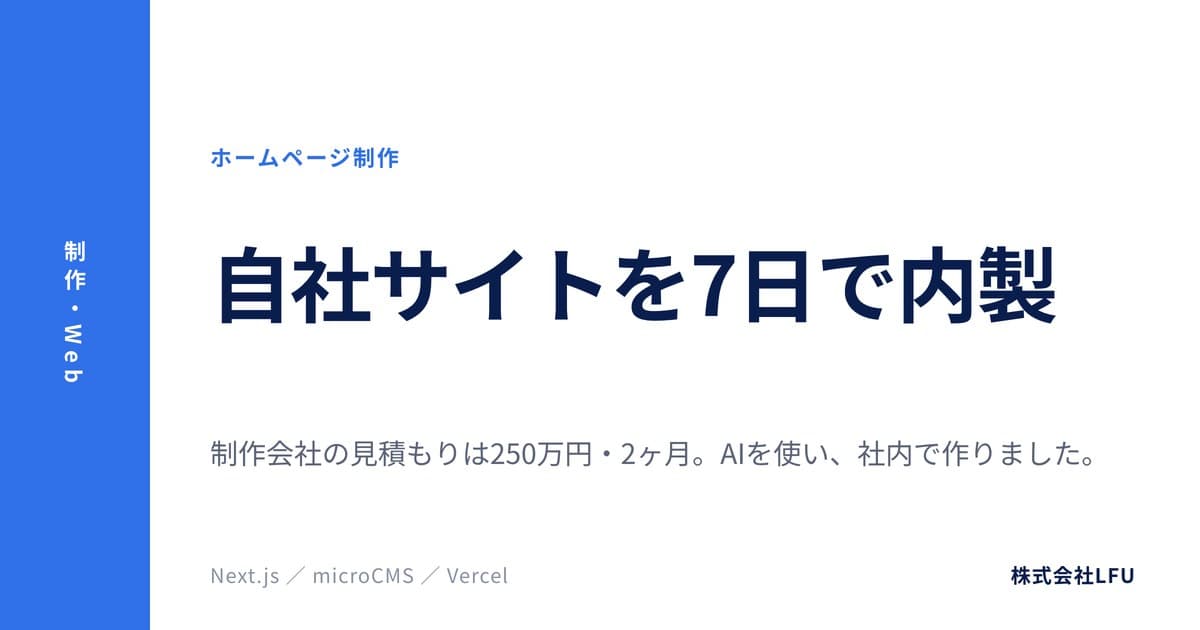 自社コーポレートサイトを、AIで内製