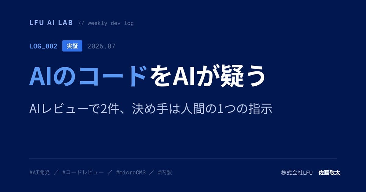 AIが書いたコードを、別のAIにレビューさせた