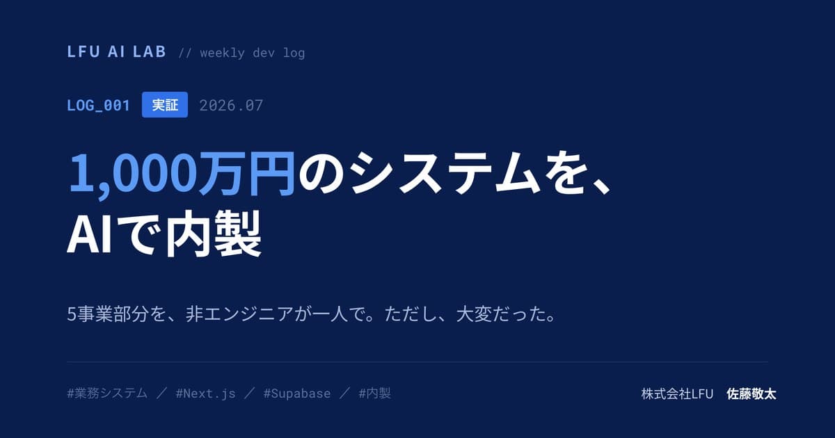 1,000万円の見積もりだった業務システムを、非エンジニアがAIで作った(そして大変だった)