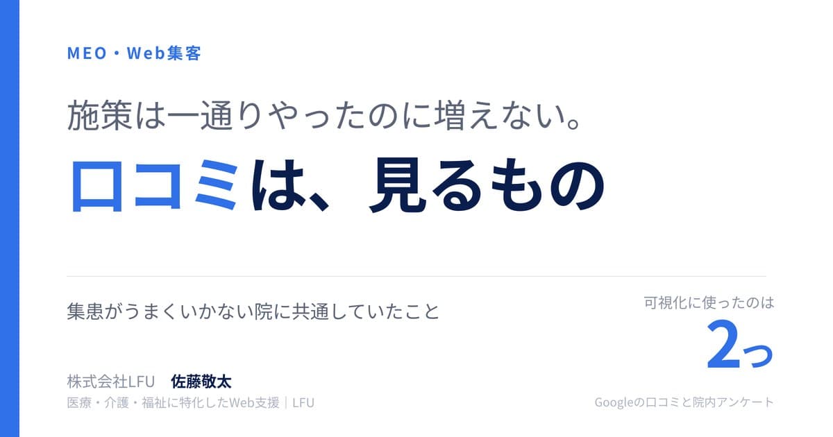 クリニックの集患は、口コミを「見る」ところから変わる